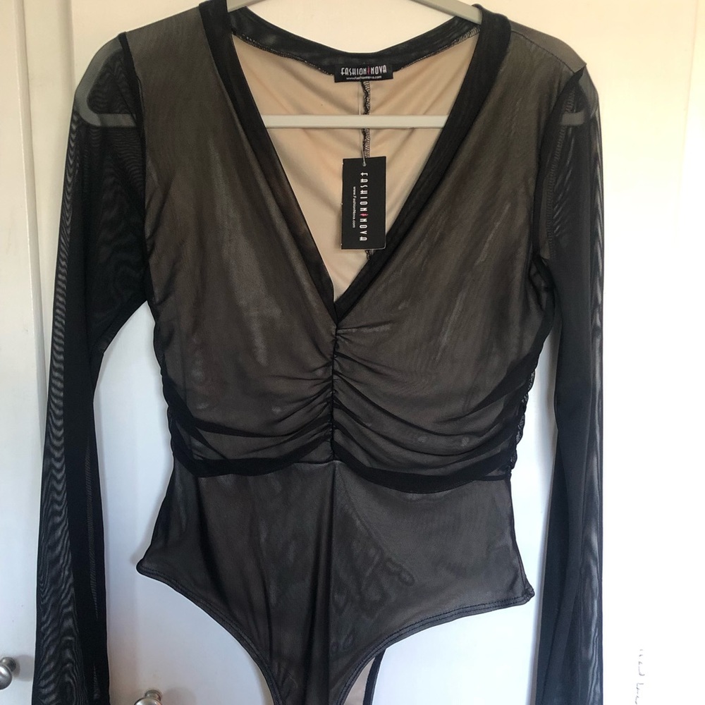 Black mesh body suite